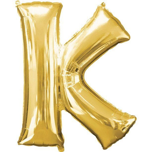 Gold Letter K Balloon - 16" Foil