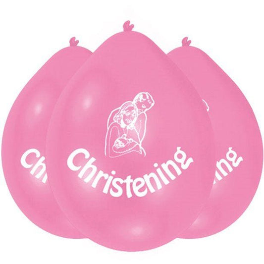 Christening Pink Balloons - 9'' Latex (10pk)