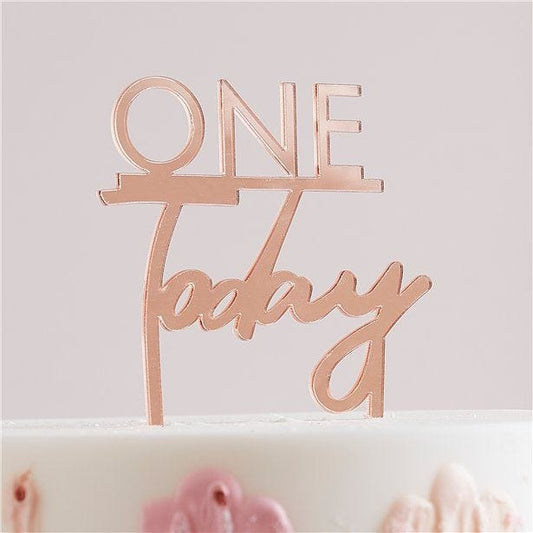 One Today Rose Gold Cake Topper