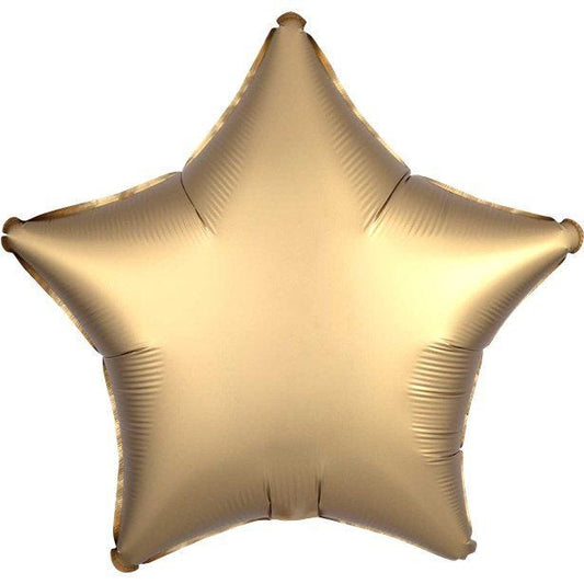 Gold Sateen Satin Luxe Star Foil Balloon - 18" Unpackaged