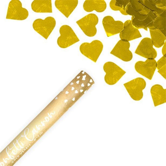 Gold Hearts Confetti Cannon - 60cm