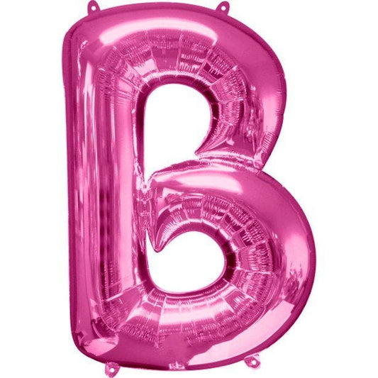 Pink Letter B Balloon - 34" Foil
