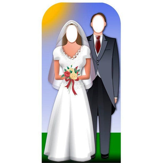 Wedding Couple Stand-In Cardboard Photo Prop - 186cm x 92cm