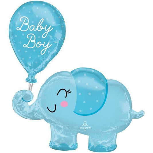 Baby Boy Blue Elephant Giant Foil Balloon - 31"