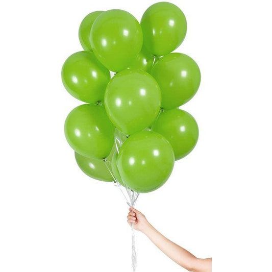 Green Balloons with Ribbon - 9" Latex (30pk)