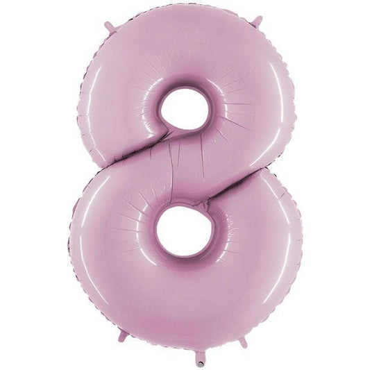 Number 8 Pastel Pink  Foil Balloon - 40"