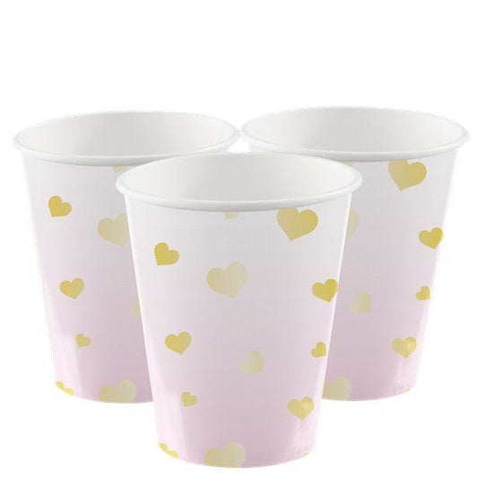 1st Birthday Pink Paper Cups - 250ml (8pk)