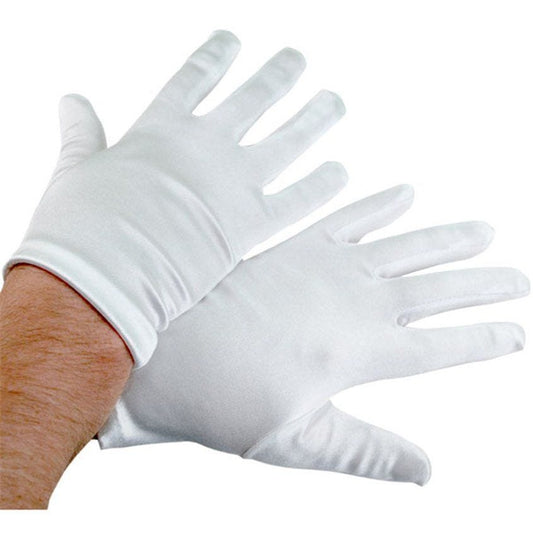 White Satin Gloves - Adult