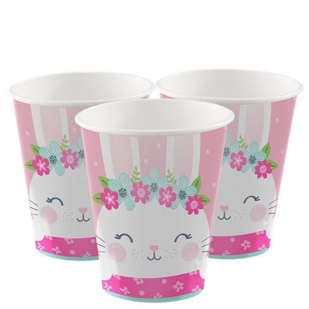 Birthday Bunny Paper Cups - 255ml (8pk)