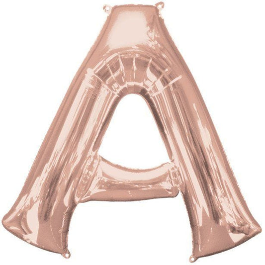 Rose Gold Letter A Air Filled Balloon - 16" Foil
