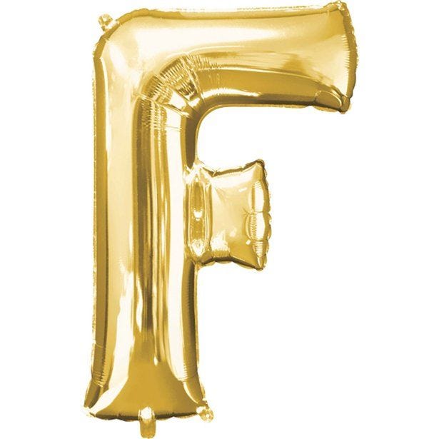 Gold Letter F Balloon - 16" Foil