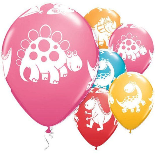 Cute & Cuddly Dinosaurs Assorted Balloons - 11" Latex (6pk)