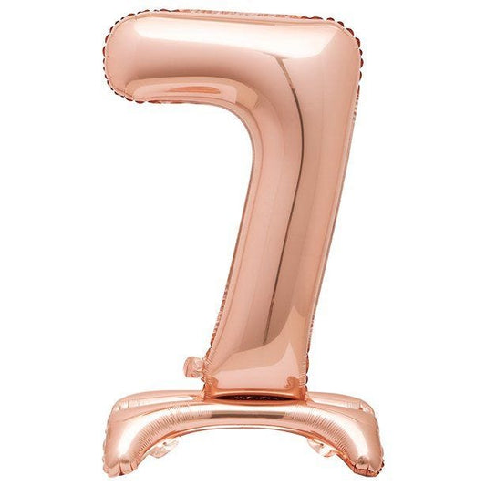 Number 7 Rose Gold Standing Balloon -  30" Foil