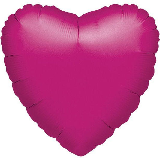 Metallic Fuchsia Pink Heart Valentines Balloon - 18" Foil - unpackaged