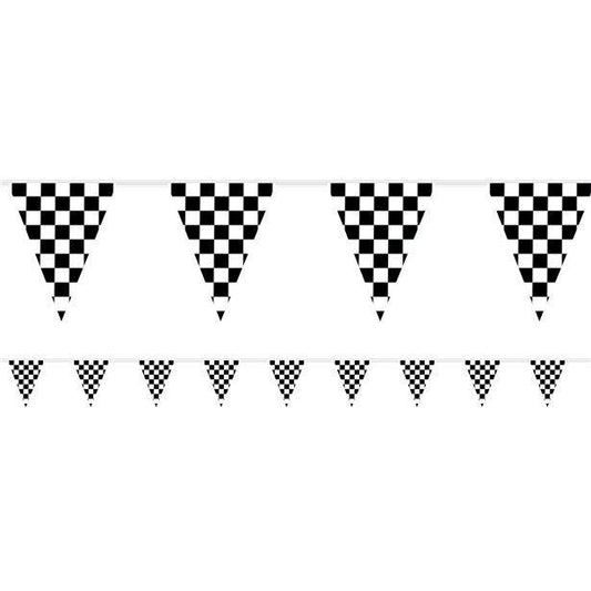 Checkered Race Flag Plastic Bunting - 3.7m