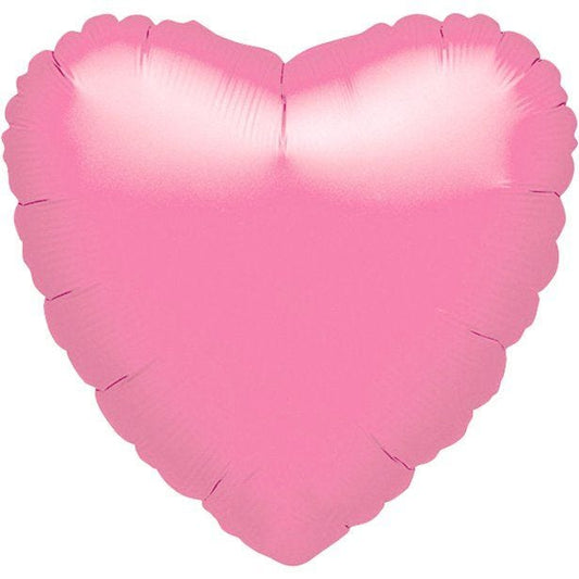 Metallic Pink Heart Valentines Balloon - 18'' Foil - unpackaged