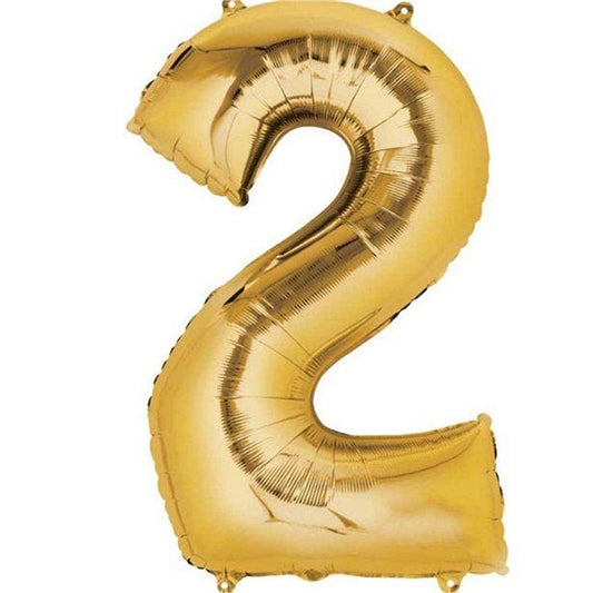 Gold Number 2 Balloon - 16" Foil