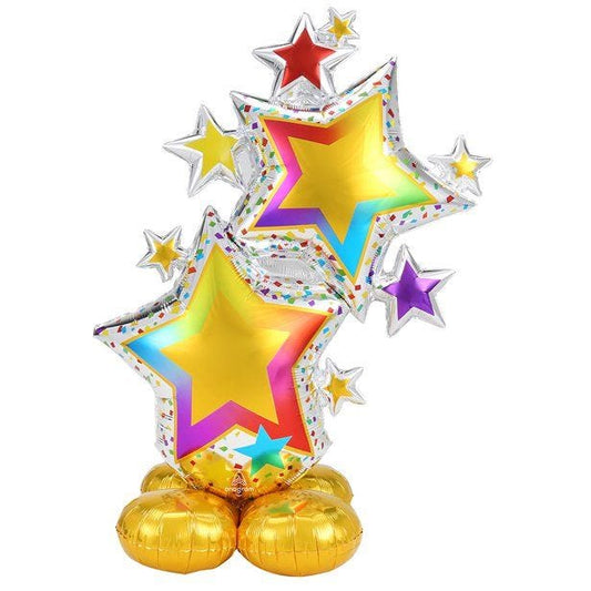 Colourful Star Cluster Air Fill Foil AirLoonz Balloon - 59"