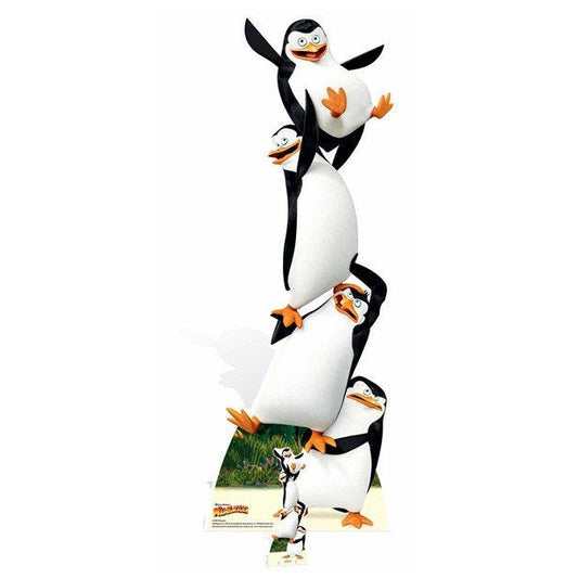 Topsy Turvy Madagascar Penguins Cardboard Cutout - 160cm x 57cm