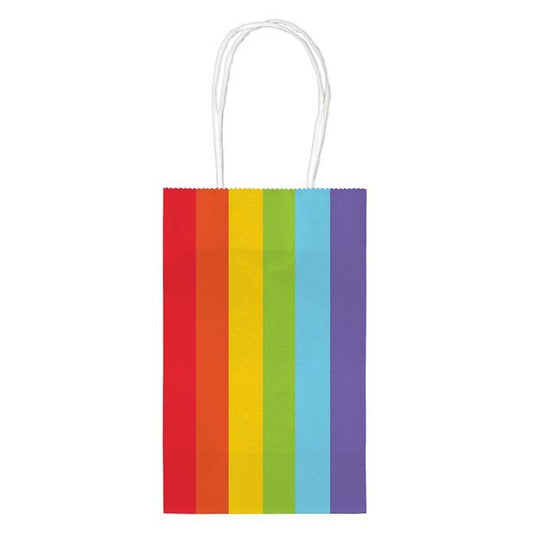Rainbow Paper Party Bags - 13cm x 21cm (10pk)