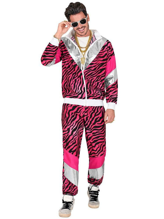 80's Pink Tiger Shell Suit - Adult Costume