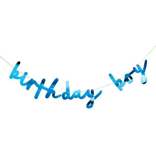 Blue 'Birthday Boy' Paper Banner - 2m