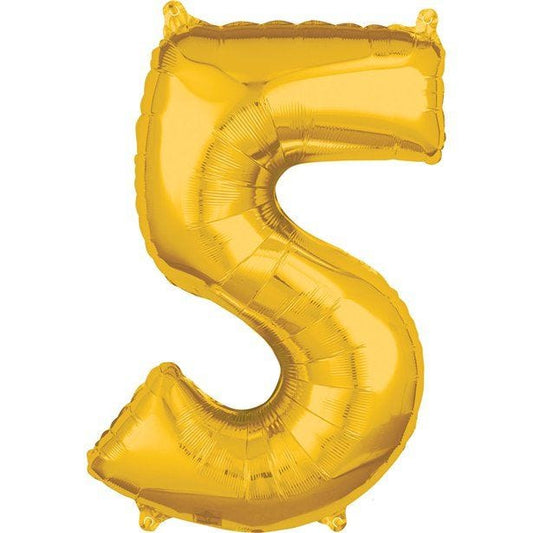 Gold Number 5 Balloon - 26" Foil