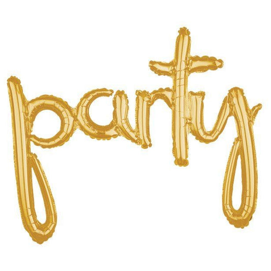 Gold Party Phrase Balloon - 39" Foil
