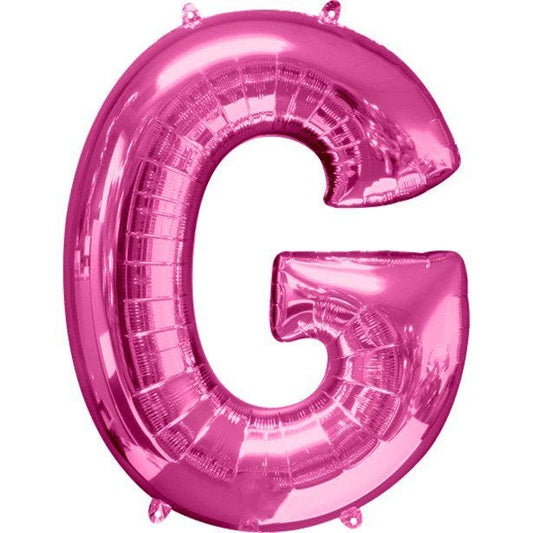 Pink Letter G Balloon - 34" Foil