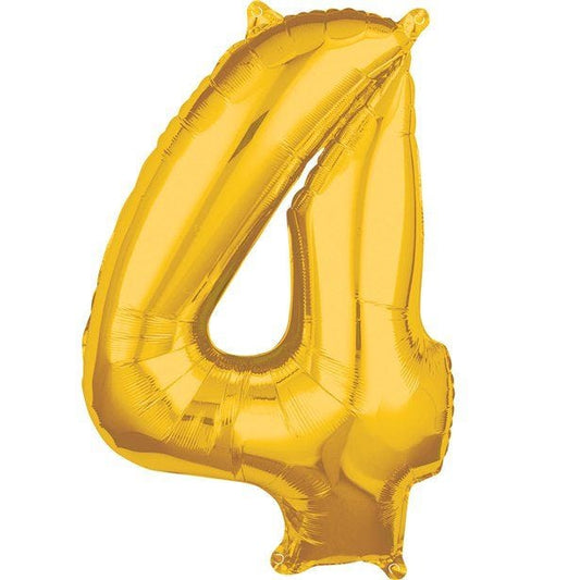 Gold Number 4 Balloon - 26" Foil