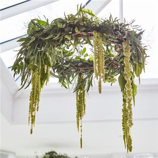 Botanical Wedding Copper Hanging Chandelier Hoops - 40cm (3pk)