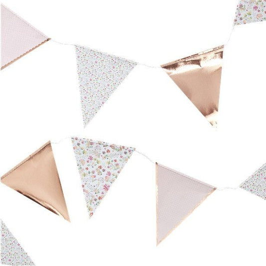 Ditsy Floral Rose Gold Paper Bunting - 3.5m