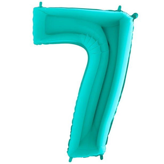 Number 7 Tiffany Blue Foil Balloon - 40"