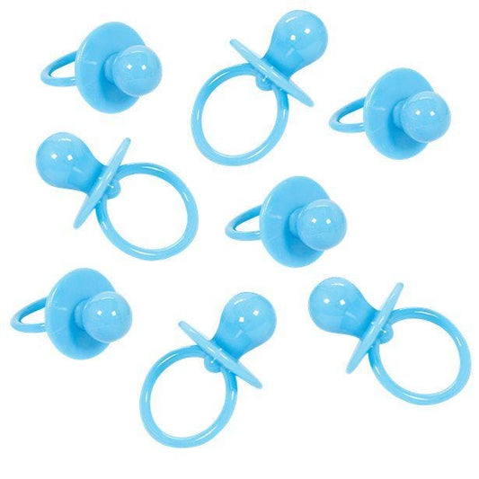 Baby Shower Large Blue Plastic Dummy Charms (8pk)