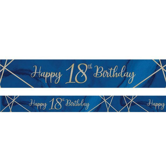 Navy & Gold Geode 'Happy 18th Birthday' Foil Banner - 2.74m