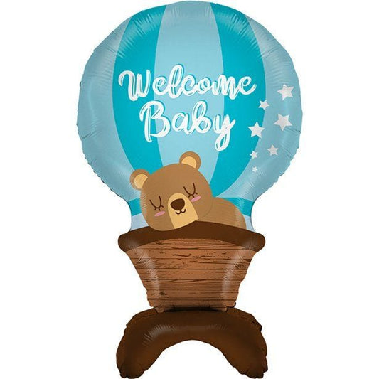 Welcome Baby Blue Standing Balloon - 38" Foil