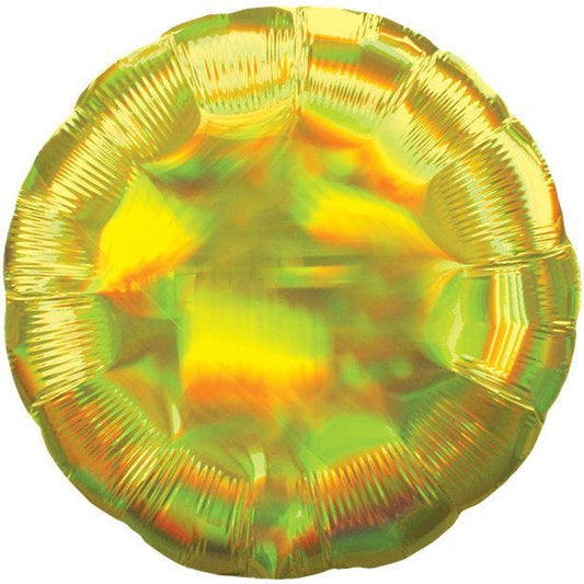Yellow Iridescent Circle Balloon - 18" Foil