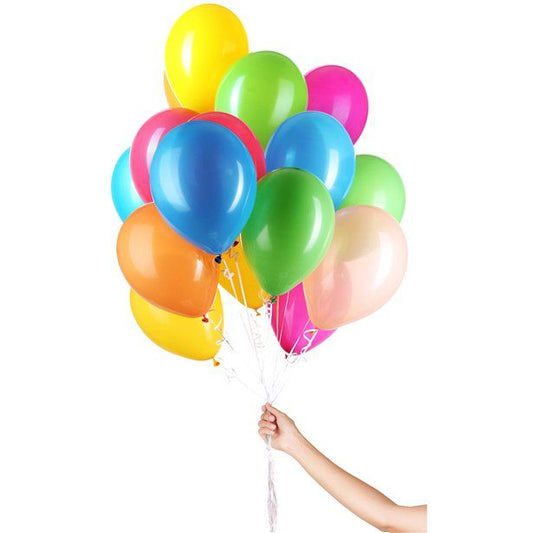 Colourful Balloons with Ribbon - 9" Latex (30pk)