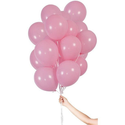 Light Pink Balloons with Ribbon - 9" Latex (30pk)