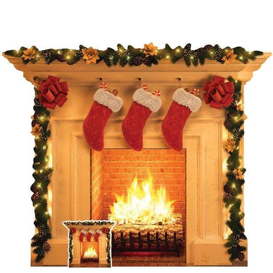 Christmas Fireplace Cardboard Cutout - 101cm x 121cm