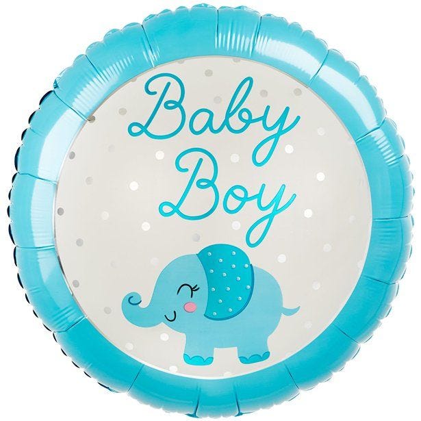 Baby Boy Blue Elephant Foil Balloon - 18"