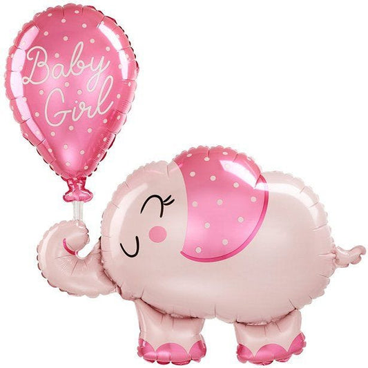 Baby Girl Pink Elephant Giant Foil Balloon - 31"