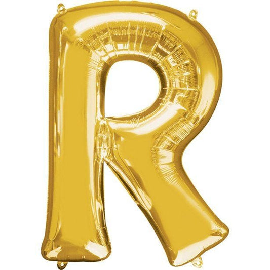 Gold Letter R Balloon - 16" Foil