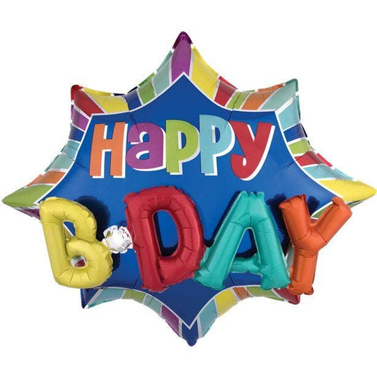Happy Birthday 3D Supershape Balloon - 35" Foil