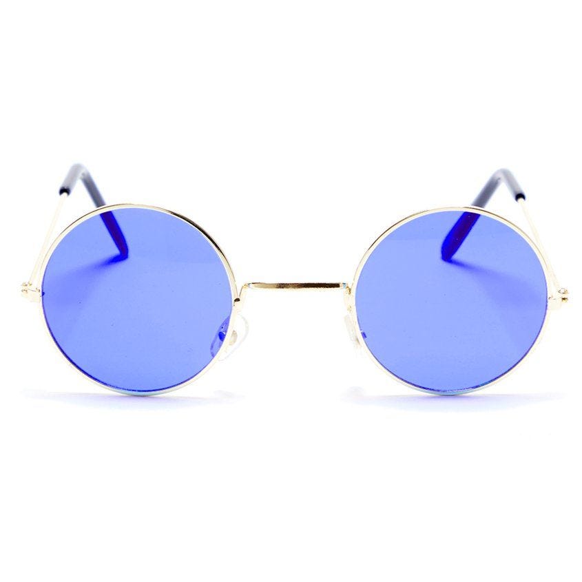 Round Blue Glasses