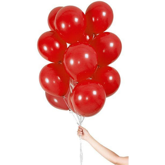 Red Balloons with Ribbon - 9" Latex (30pk)