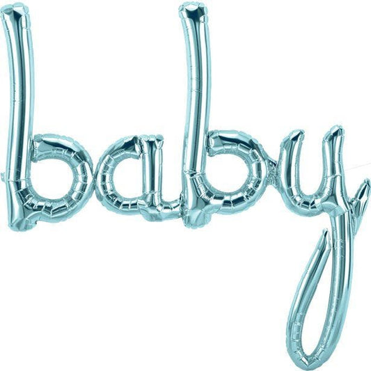 Pastel Blue Baby Boy Phrase Balloon - 34" Foil