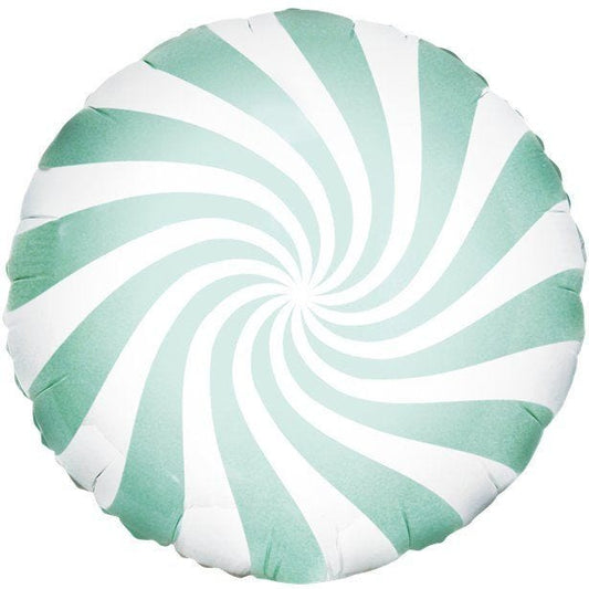 Mint Green Candy Swirl Foil Balloon - 18"
