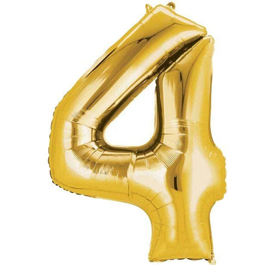 Gold Number 4 Balloon - 16" Foil
