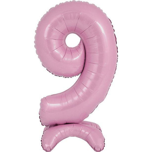 Number 9 Standing Pastel Pink Balloon - 25" Foil